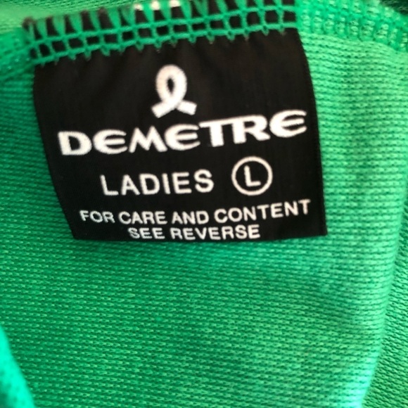 VTG Demetre Ladies 2PC Track Jacket Crop Jogger Pant L Green Rainbow Stripes - Picture 10 of 11